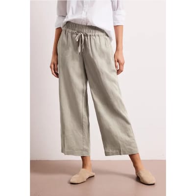 7/8 Wide Legs broek in een Loose Fit van linnen