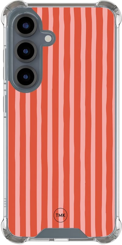Shockproof hoesje geschikt voor Samsung Galaxy S25 - Streepjes - Schokbestendig - Verhoogde randen - TPU case - Extra Sterke Back Cover - Gestreept - Transparant, Multi