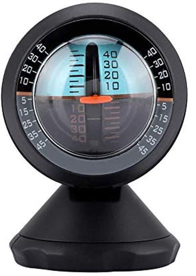Auto Hellingsmeter - Autokompas Niveaumeter - Veilig Rijden - 360 Graden Rotatie - 9 x 6 x 6 cm - Zwart