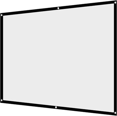 Draagbaar Projectiescherm - Opvouwbaar Scherm Gordijn - Thuisbioscoop Buiten - Kreukvrij Polyester - 100 Inch - Wit