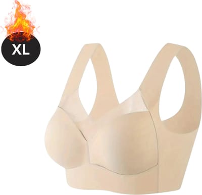 Bovista BH Zonder Beugel - Zonder Bandjes - Push-up Bh's - Comfort Beha - Comfortabel - Sterk - Dames - Beige - Maat XL