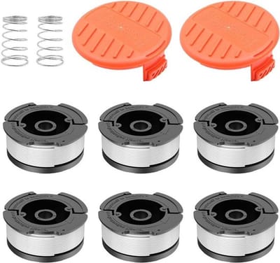 Dailygoods - Trimmerdraad - 30 voet - Duurzaam - 0,065 inch - Voor Black + Decker AF-100 - Inclusief 6 reservespoelen - Geschikt voor tuinonderhoud -...
