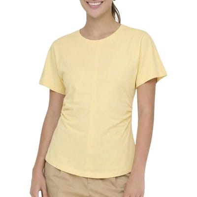 Only gele dames t-shirt   Ronde hals   Slim Fit   Duurzaam   Korte mouw Geel M