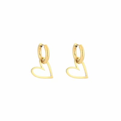 Bijoutheek Oorhangers Open Hart Goud