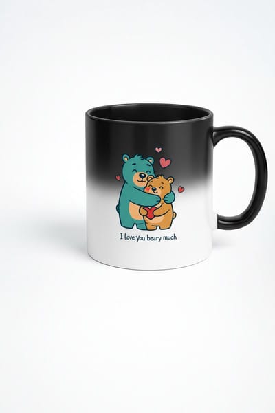 Magische Mok 'I Love You Beary Much' | Warmtegevoelige Beren Knuffel Cadeau | Valentijn & Liefde Mok