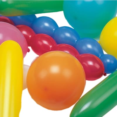 5x 75 Ballonnen assorti kleuren verschillende vormen extra groot