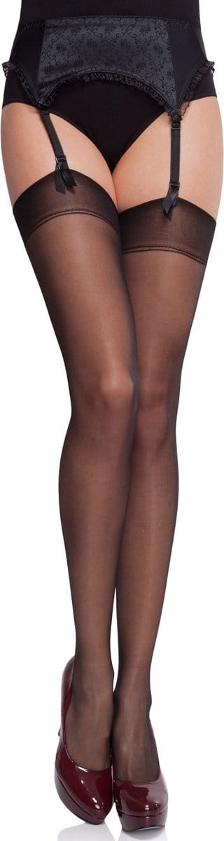 Merry Style MS-GB-226 Dames Hold-Up Kousen - 15 Denier - licht glanzend - teenloos - elastisch - Polyamide - Zwart - M / L