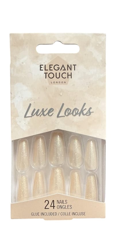 Elegant Touch Luxe Looks Gold Stars Nagels - 24 stuks plaknagels met lijm