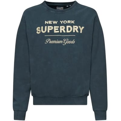 Superdry Luxe Metallic Logo Sweatshirt Dames Trui - Black - Maat Xs