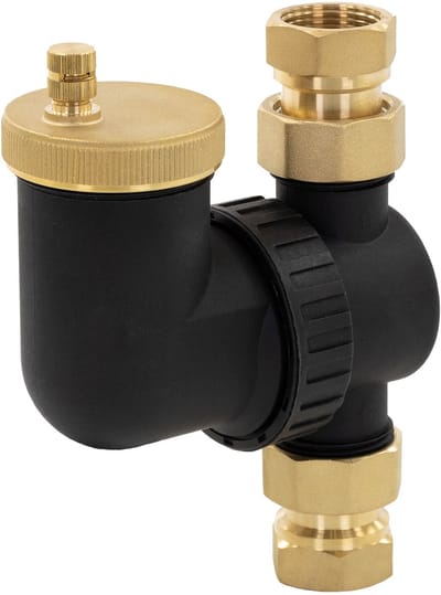 Luchtafscheider voor warmwaterverwarming met automatische snelafvoerklep kan horizontaal en verticaal worden gemonteerd LuxeBath