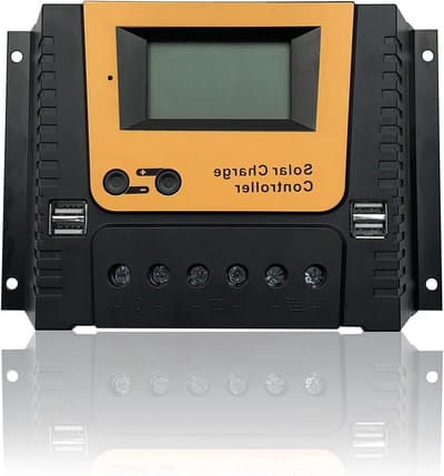 60 A zonne-laadregelaar 12 V 24 V 36 V 48 V, PWM zonne-laadregelaar met temperatuursensor, 4 USB-poorten, geschikt voor MAX 3120 W zonnepanelen 12 V 24 V 36 V 48 V loodzuur