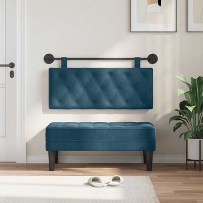 vidaXL - Hangend - hoofdbord - Blauw - Fluweel