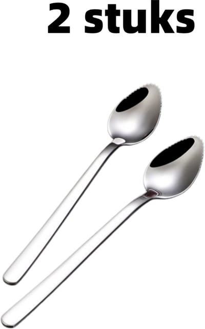 2-delige set - Babyvoedinglepel - Schraperlepel - 304 roestvrij staal - Appelpurelepel - Babyvoedingsbenodigdheden lepel - 17 cm * 3 cm - Zilver
