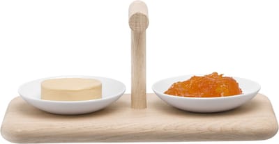 L.S.A. - Dine Serveerplank met 2 Schalen Laag - Porselein - Wit