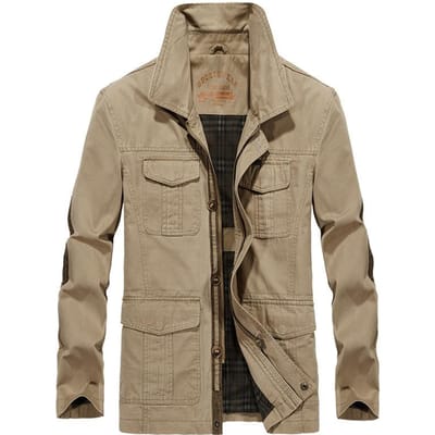 Heren Nieuwe Lente- en Herfstjas Heren Medium en Lang Jeugd Dunne Tooling Jas L beige