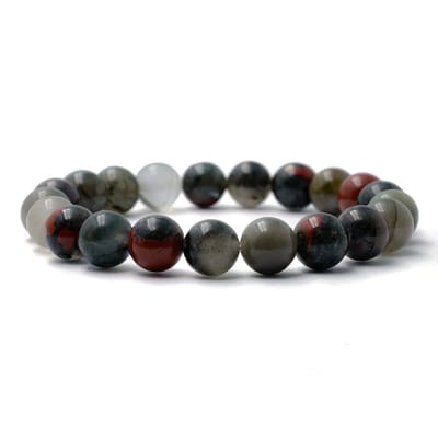 Bixorp Gems Afrikaanse Heliotroop Edelstenen Armband - African Bloodstone - Gepolijste Edelsteen Kralenarmband