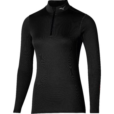 Damestrui met lange mouwen en halve rits Mizuno Breath Thermo Mid Weight