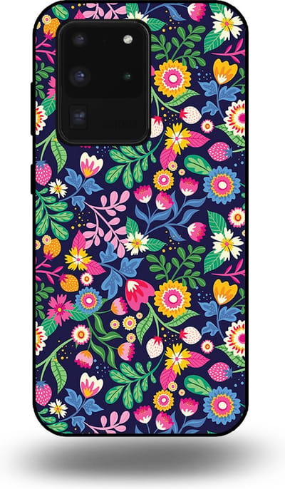 Smartphonica Telefoonhoesje geschikt voor Samsung Galaxy S20 Ultra met bloemen opdruk - TPU backcover case flower design geschikt voor Samsung Galaxy S20 Ultra