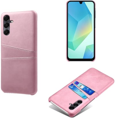 Backcover met Opbergvakjes + PMMA Screenprotector voor Galaxy A26 5G _ Roze Goud