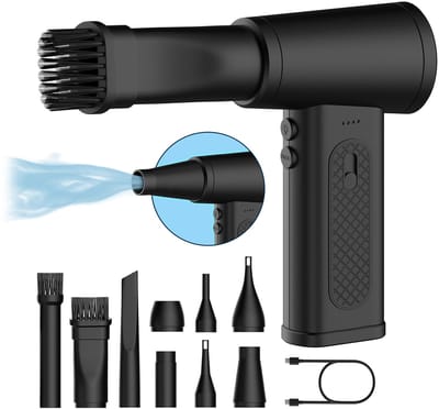 Auto Stofzuiger van MMOBIEL – 120.000RPM, 7.4V, 4000mAh, USB-C – Elektrische Draagbare Air Duster Dust Blower voor PC, Toetsenbord, Laptop, Elektronica – Herbruikbaar en Oplaadbaar, Gadget Cadeau