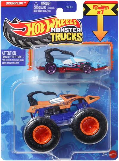 Hot Wheels Monster Trucks Auto - Scorpedo 2-delig inclusief kleine auto
