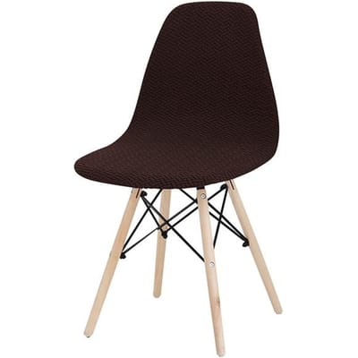 Housse de chaise en tissu Jacquard, 1 pièce, petite taille, grande protection élastique, étui de siège de Bar, dossier court pour salle à manger d'hôtel 1 Piece black