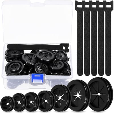 61-delige Firewall Rubber Grommets Set met 7 Maten en Herbruikbare Kabelbinders voor Kabelbescherming en Gatenafdichting