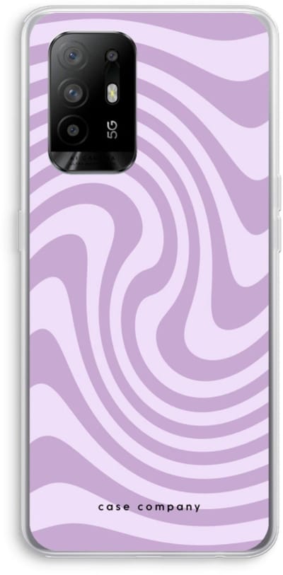 Case Company® - Hoesje geschikt voor Oppo A94 5G hoesje - Swirl Paars - Soft Cover Telefoonhoesje - Bescherming aan alle Kanten en Schermrand