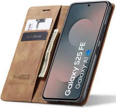 Hoesje geschikt voor Samsung Galaxy S25 FE - Book Case Leer Slimline Bruin
