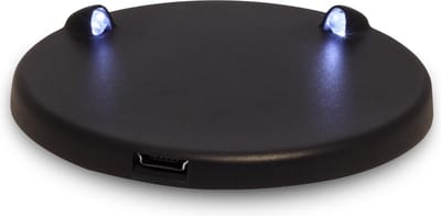 Display met blauwe ledverlichting