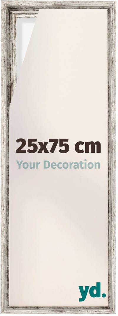 Your Decoration - Baklijst 25x75 cm - Wit Vintage - Baklijst voor Canvas - MDF - Lyon