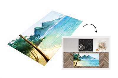 Keukenloper - Loper keuken - Zee - Palmboom - Berg - 120x60 cm - Keukenloper vinyl
