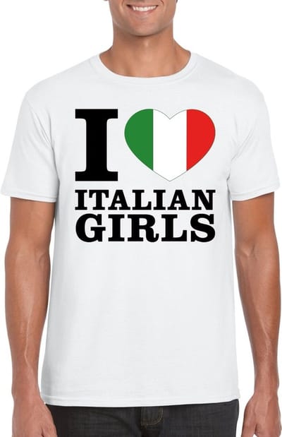 I love Italian girls t-shirt wit heren - Italie shirt S