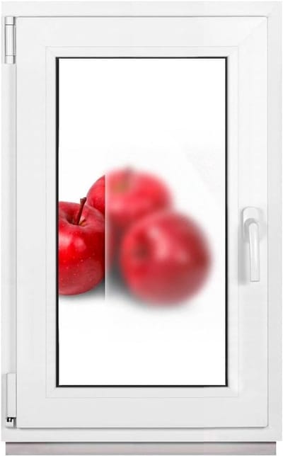 Kunststof Kelderraam - Wit Draaikantelraam - Privacy en Lichtinval - Satinato Glas - 45 x 90 cm - Wit