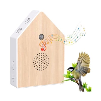 QTTVBTNA - Muziekdoos met 4 Natuurlijke Geluiden - Vogelgeluiden Timer - Ontspanningsgeluiden voor Meditatie & Slaap - Rustgevend - met Sensor - 15×10,8×3,7 cm - 1 Stuk
