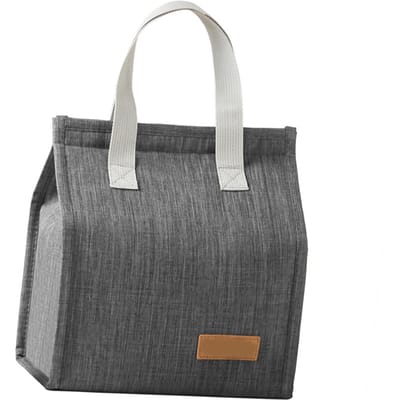 Lunchbox Lunchtas voor Dames Heren Grote Capaciteit Geïsoleerde Lunchtas Container Thermische Voedsel Handtas voor Werk Kantoor grijs