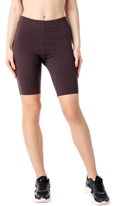 Bellivalini BLV-BLV50-185-LE Dames Leggings - Sport - Vrijetijdsbroek - Kort - Katoen - Sporbroek - Yogabroek - Bruin - 3XL