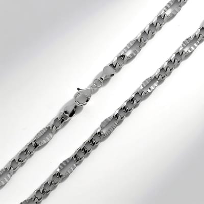 Cavill - Zilveren Figaro Halsketting - 925 Sterling Zilver Gerhodineerd - 50 cm - Elegante Damesketting met Karabijnsluiting - Tijdloos Design