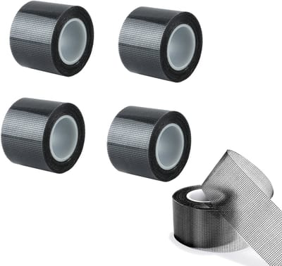 Hor Reparatie Tape Stukken - 4 Stuks - 5cm x 2m - Vliegenramen - Raamhor Tape - Muggennet Reparatie Tape - Hor Reparatietape - Zelf Je Hor Repareren - Vliegengordijn Tape - Horrengaas Tools - Zwart