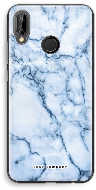 Case Company® - Hoesje geschikt voor Huawei P20 Lite hoesje - Blauw marmer - Soft Cover Telefoonhoesje - Bescherming aan alle Kanten en Schermrand