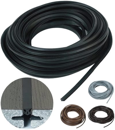 Terrasvoegband met anti-rekdraad voor WPC en hout - 5-7 mm, zwart, 1 meter