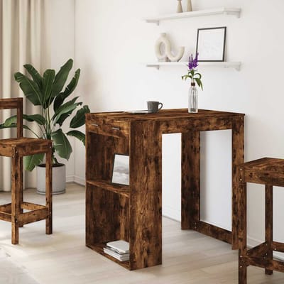 vidaXL - Bartafel - 102x70x103,5 - cm - bewerkt - hout - gerookt - eikenkleurig