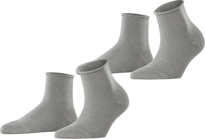 Esprit Basic Pure 2-Pack drukvrije rolrand katoen multipack sokken dames grijs - maat 35-38