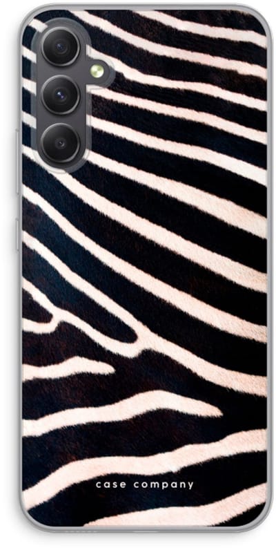 Case Company® - Hoesje geschikt voor Samsung Galaxy A34 hoesje - Zebra - Soft Cover Telefoonhoesje - Bescherming aan alle Kanten en Schermrand