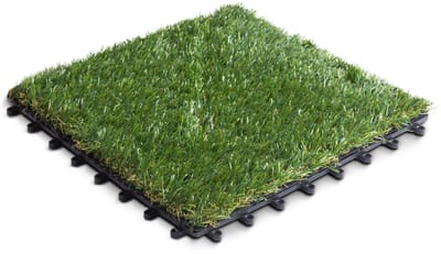 Kunstgras Tegels met kliksysteem – 30 × 30 cm – set van 11 stuks (±1 m²) – modulair balkon- en terrasvloeren – groen – weer- en UV-bestendig – waterdoorlatend [11547]