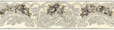 behangrand klassie bloemen zilver grijs zwart 340742