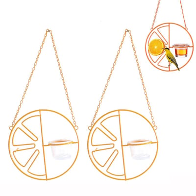 2-stuks Hangende vogelvoeder - Voeder voor wielewaals - Voeder voor kolibries - Hangende vogelvoeder - Vogelvoeder - Voeder voor buiten - 37,6*17,2*6,2 cm - Geschikt om buiten op te hangen in tuinen, op terrassen, binnenplaatsen, enz. - Oranje