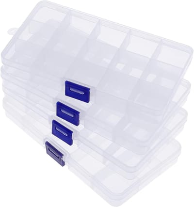 Set van 4 Organizers met 15 Verstelbare Vakken voor Sieraden en Kleine Accessoires