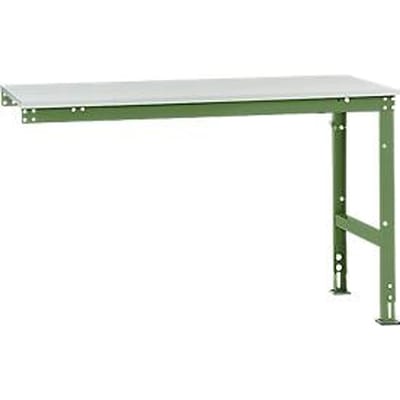 Manuflex aanbouwtafel UNIVERSAL Standaard, 1500 x 800 mm, melamine lichtgrijs, resedagroen
