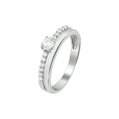 Zilver Gerhodineerde Ring zirkonia 1325195 14.00 mm (44)